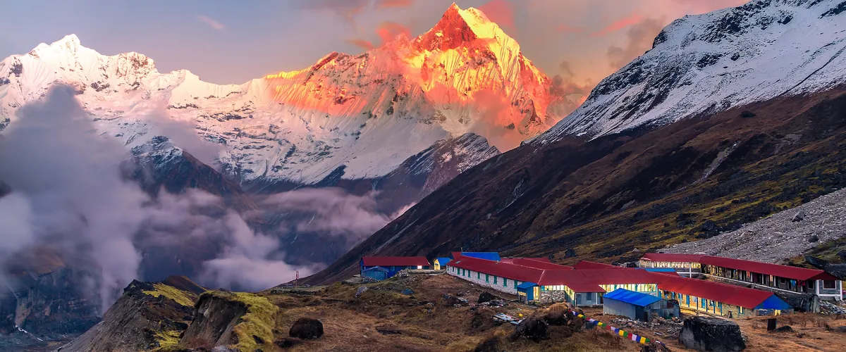 Annapurna Base Camp at sunset
