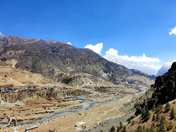 Manang and its valley from above