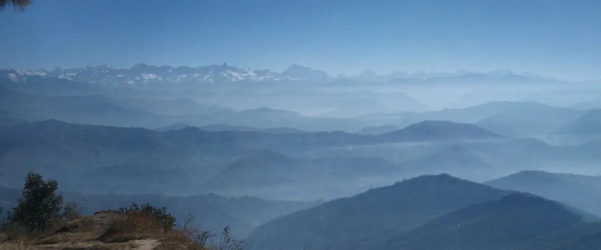The Himalaya above the hills, on the Nagarkot trail