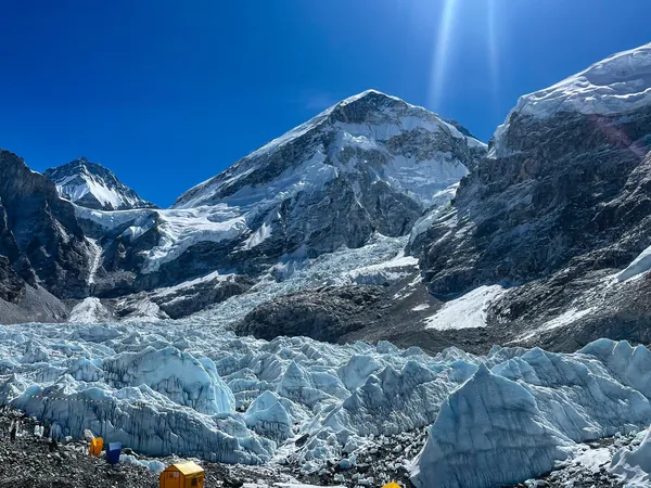 The Khumbu Icefall above Base Camp